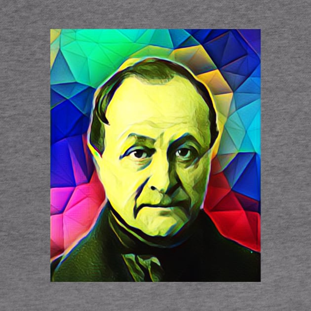 Auguste Comte Colourful Portrait | Auguste Comte Artwork 7 by JustLit